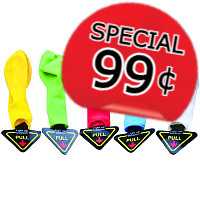 Fireworks - 99 Cent Fireworks Specials - 99 CENT SPECIAL LED Balloons Assorted Colors 5 Piece