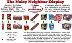 Fireworks - 500g Firework Cakes - The Noisy Neighbor Display