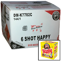 6 Shot Happy Wholesale Case 144/1 Fireworks For Sale - Wholesale Fireworks 